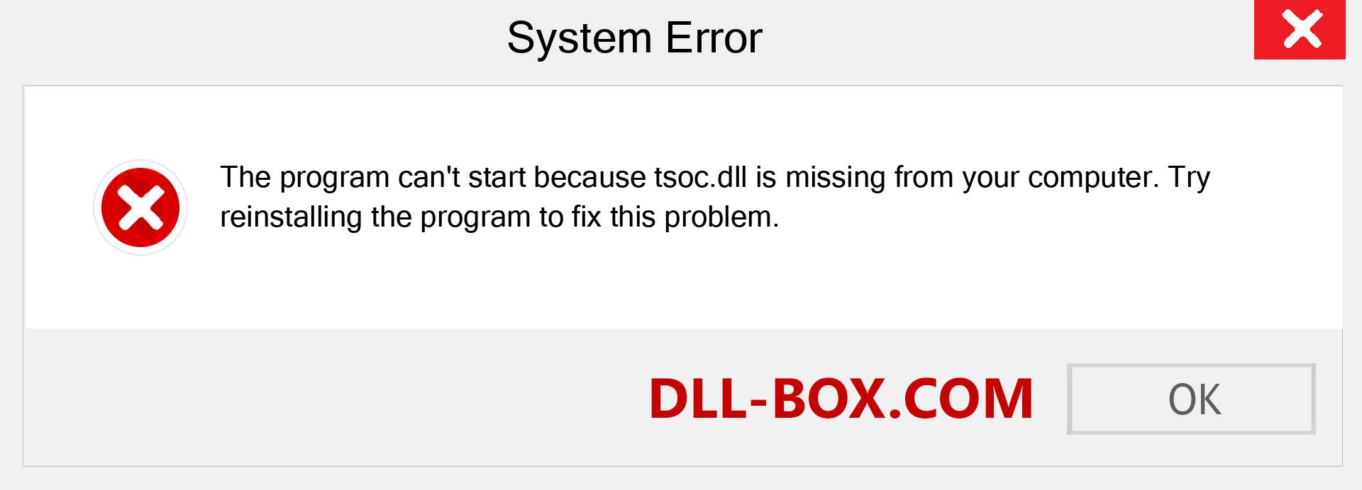  tsoc.dll file is missing?. Download for Windows 7, 8, 10 - Fix  tsoc dll Missing Error on Windows, photos, images