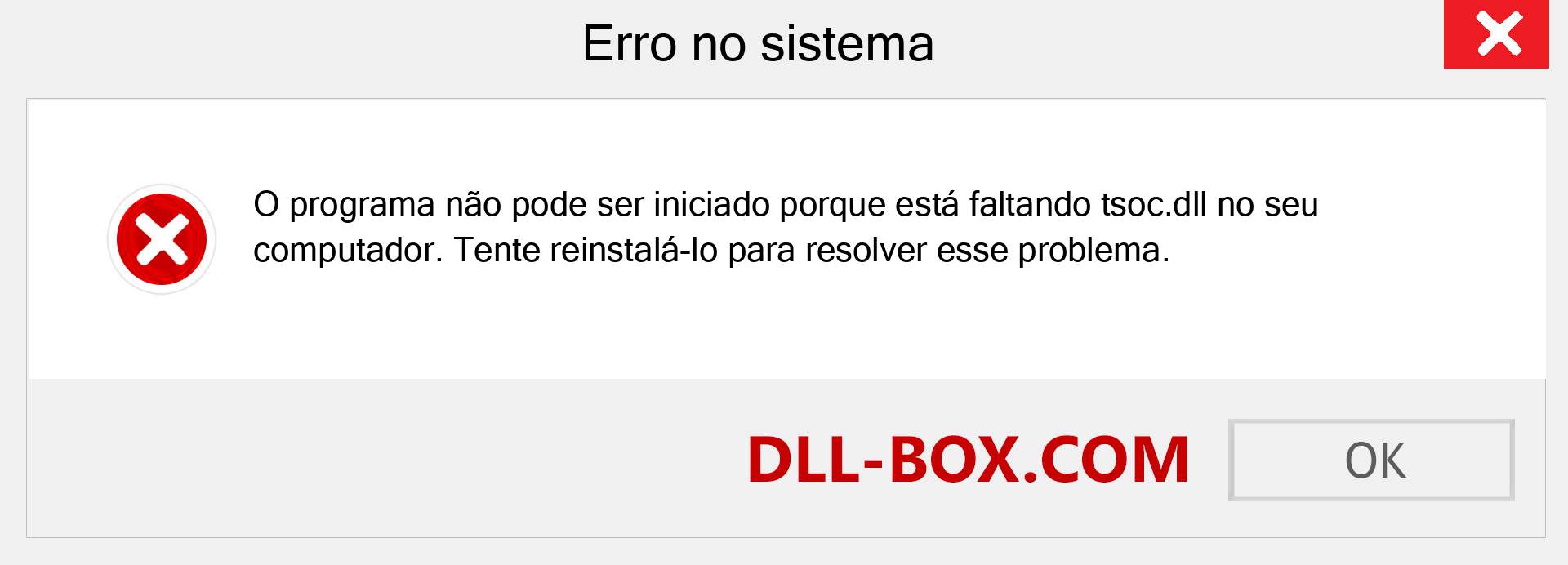 Arquivo tsoc.dll ausente ?. Download para Windows 7, 8, 10 - Correção de erro ausente tsoc dll no Windows, fotos, imagens